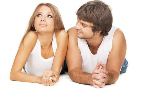 a woman and a man think about penis enlargement with soda